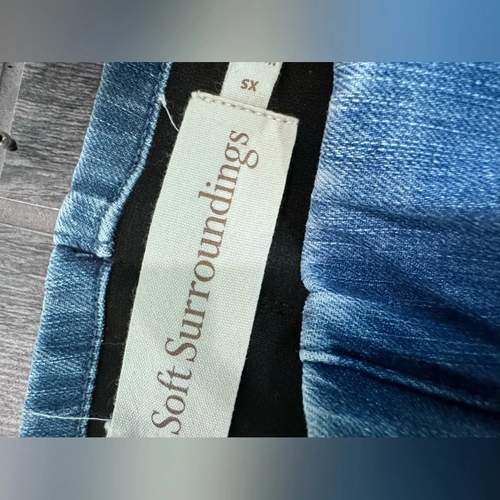 Soft Surroundings Pull On Flare Jeans Comfort Waist Denim Size XS Stretch‎ - Picture 4 of 7